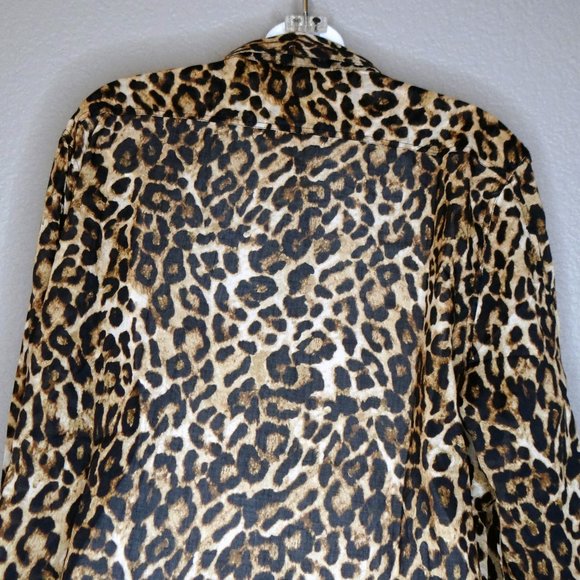 Ralph Lauren Black Label Leopard Print Oversized Camp Shirt Size XL NWT - Picture 10 of 14